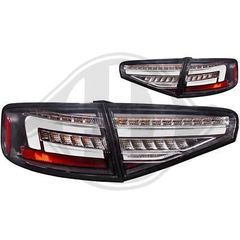 AUDI A4 B8 11-15 TAILLIGHTS LED BLACK-CLEAR / ΜΑΥΡΑ-ΛΕΥΚΑ 